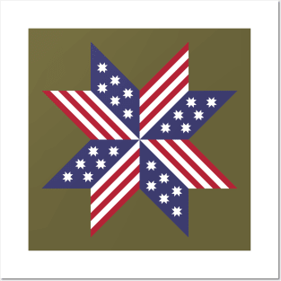 Patriotic Red White Blue Native Stars Stripes Posters and Art